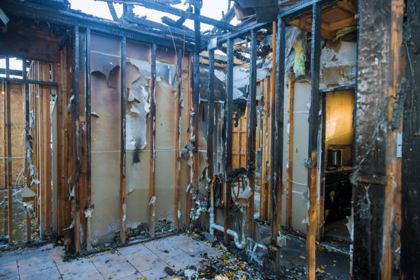 Professional Fire Damage Removal technician working in Calcium, NY